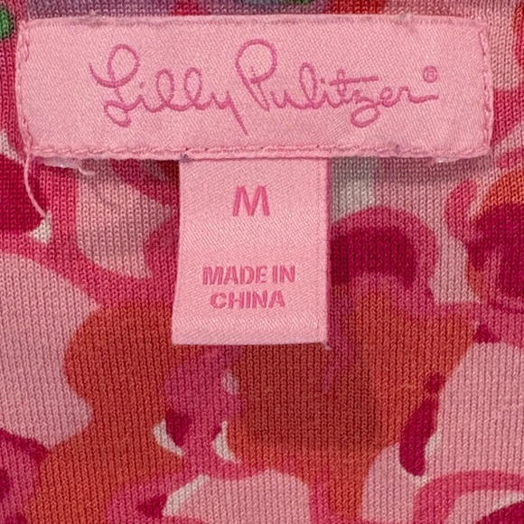 Lilly Pulitzer Pink Floral Cottagecore Silk Blend Ruffle Sleeve Summer Dress M - Picture 8 of 9